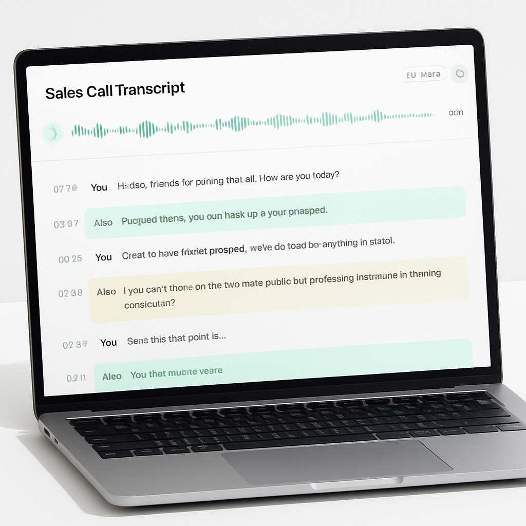 Sales call transcript with highlighted key moments